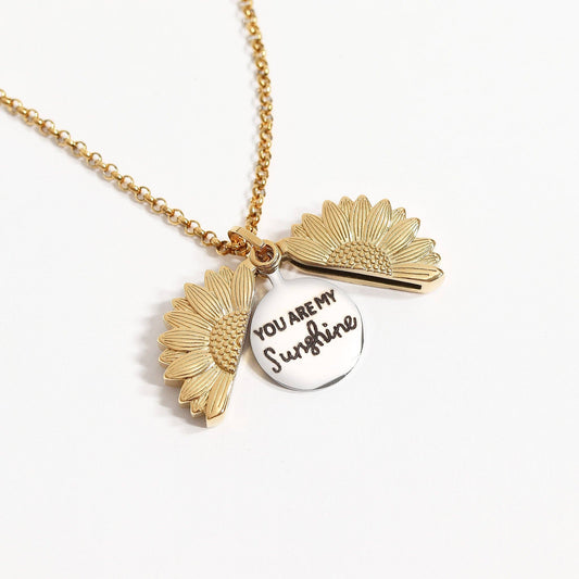 You Are My Sunshine Sunflower Necklace