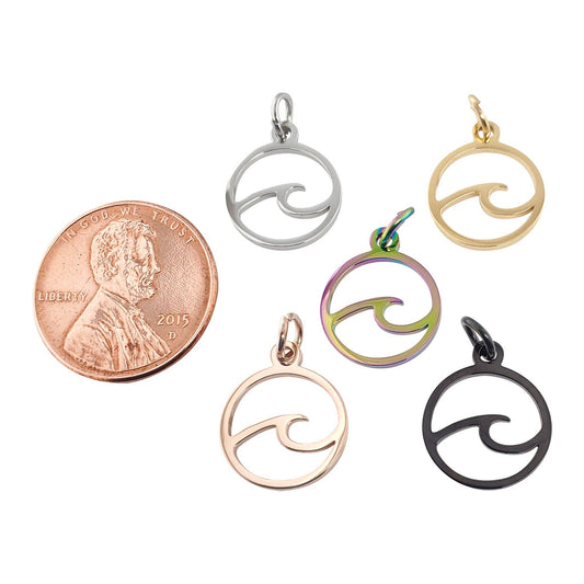 Stainless Steel Wave Charm