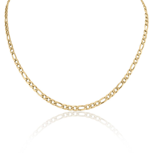 Water Proof 18K Gold Figaro Chain Necklace