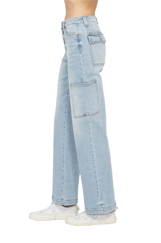 Warehouse| Judy Blue High Waist Straight Cargo Jeans