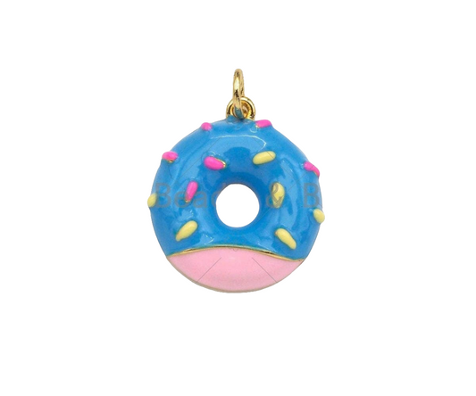 18k Gold Filled Colorful Enamel Doughnut Shape Pendant Charm