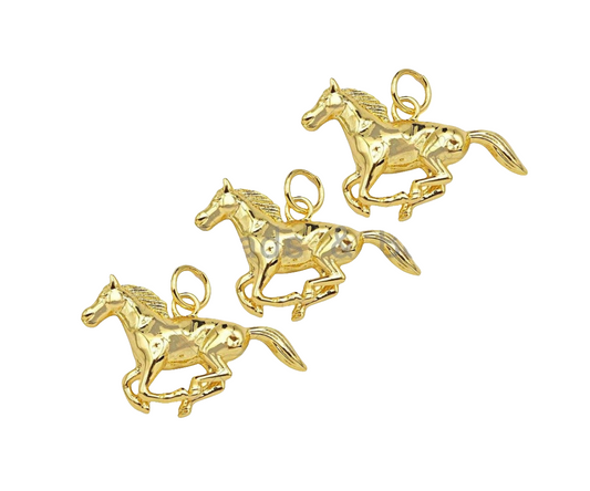 18K Gold Filled Running Horse Shape Charm Pendant
