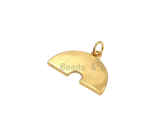 Enamel Colorful Rainbow Shape Pendant 18K Gold Filled Charm
