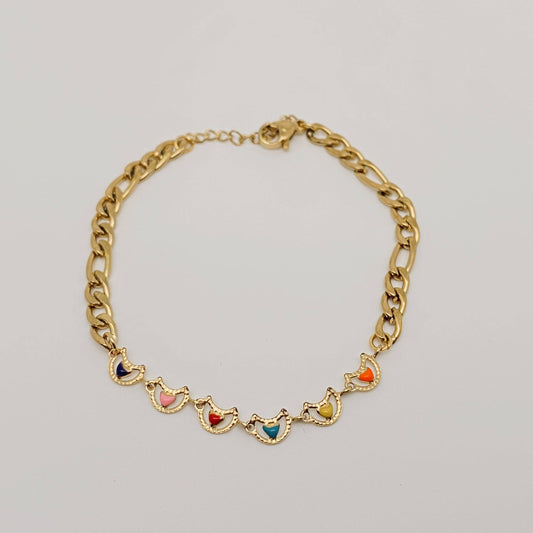 Multi-style Cutesy Stainless Steel Gold-plated Bracelet