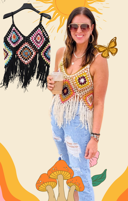Hippie Summer Crochet Fringe Tank