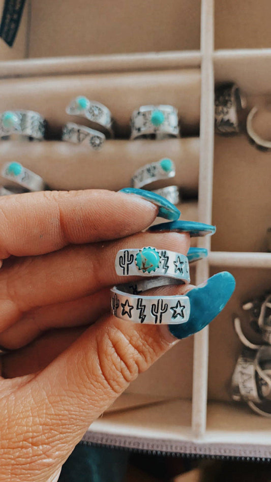 Cosmic Cowboy Stamped Ring