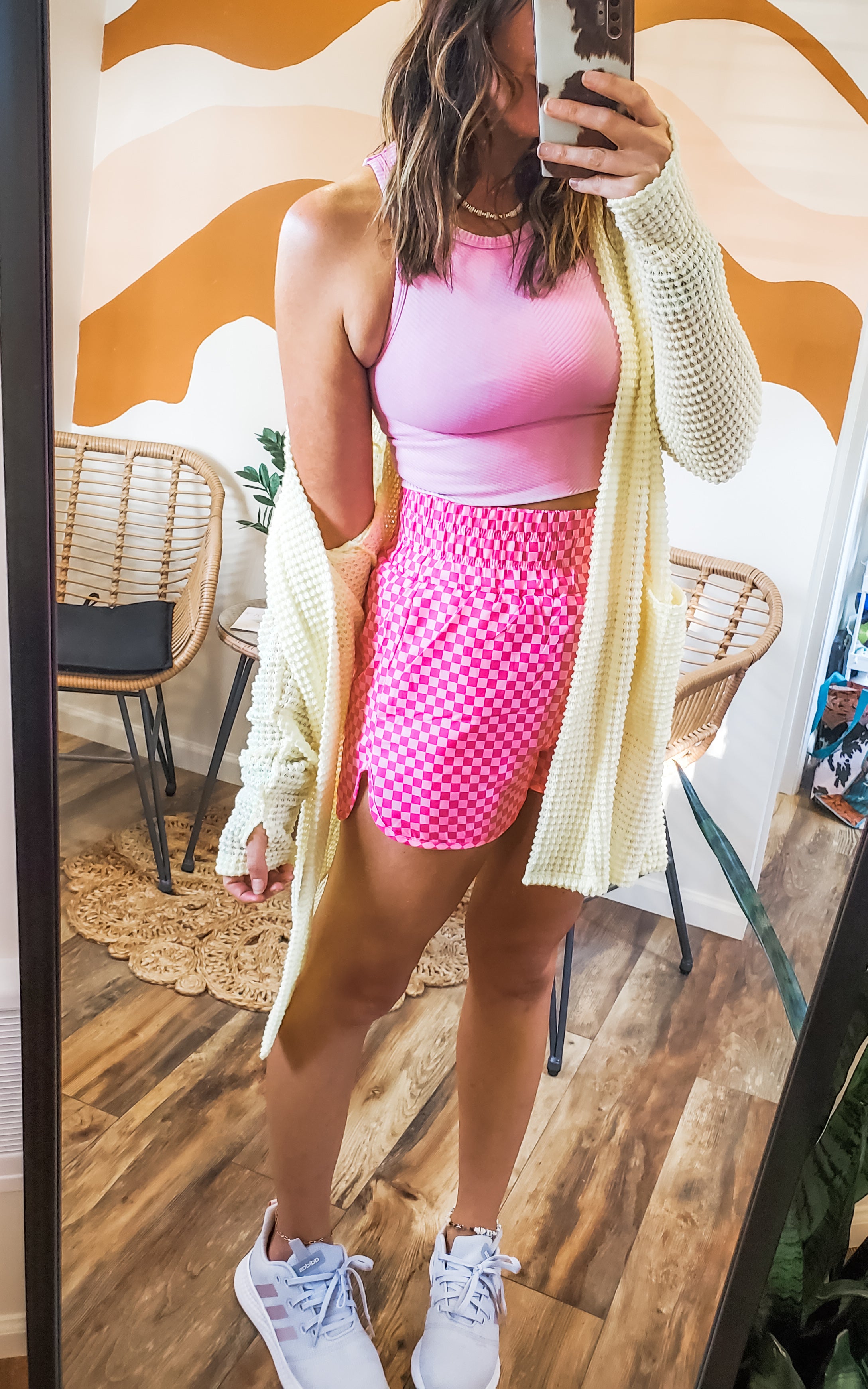 Cheyenne Checkered Shorts In Pink