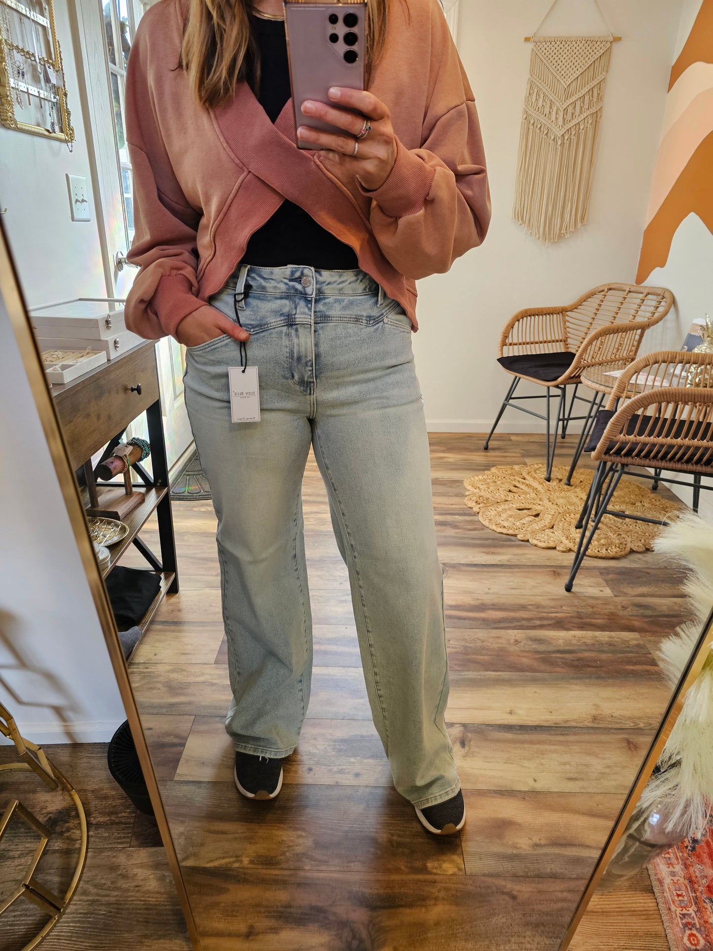 Judy Blue High Waist Column Straight Jeans