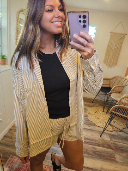 Tuscany Striped Shirt and Shorts Set