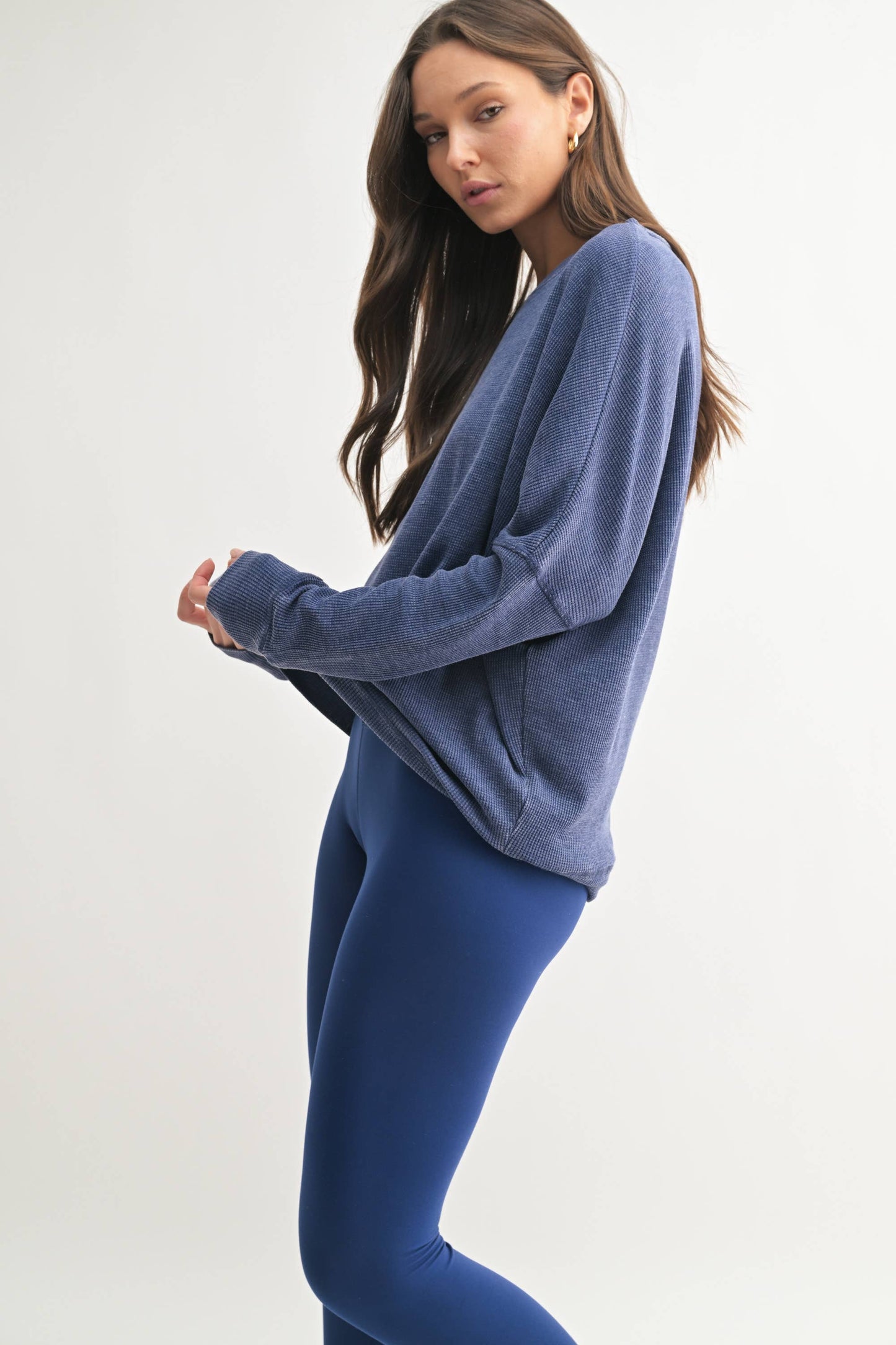 Oversized Waffle Ribbed Long Sleeve