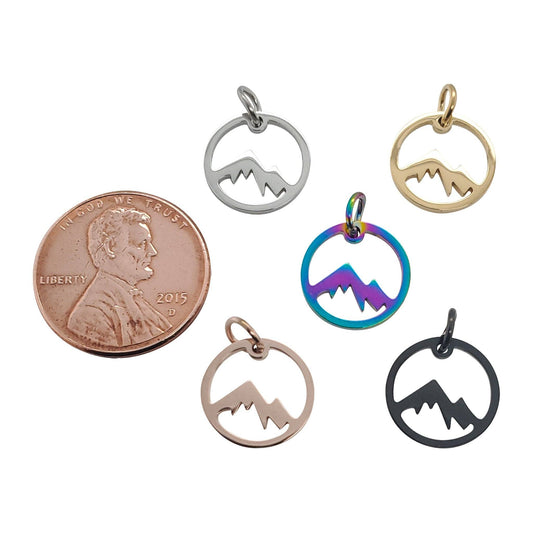 Stainless Steel Mountain Charm