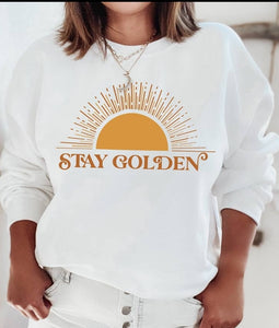 Stay Golden Sweatshirt In Sand
