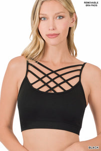Caged Front Strappy Brami In Multiple Colors