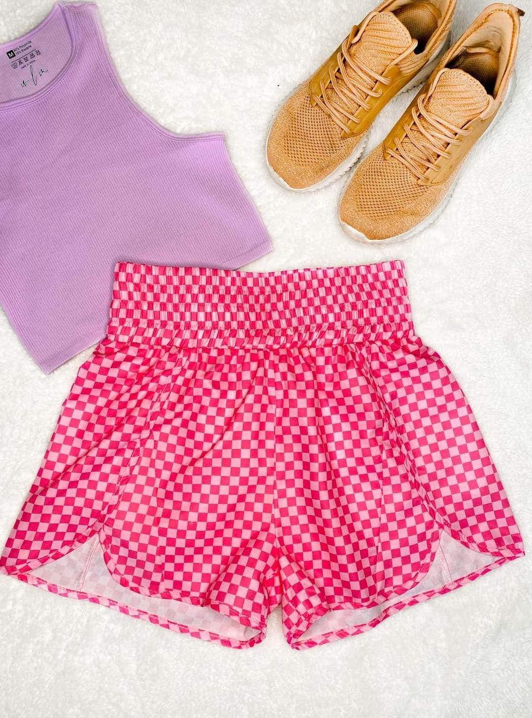 Cheyenne Checkered Shorts In Pink