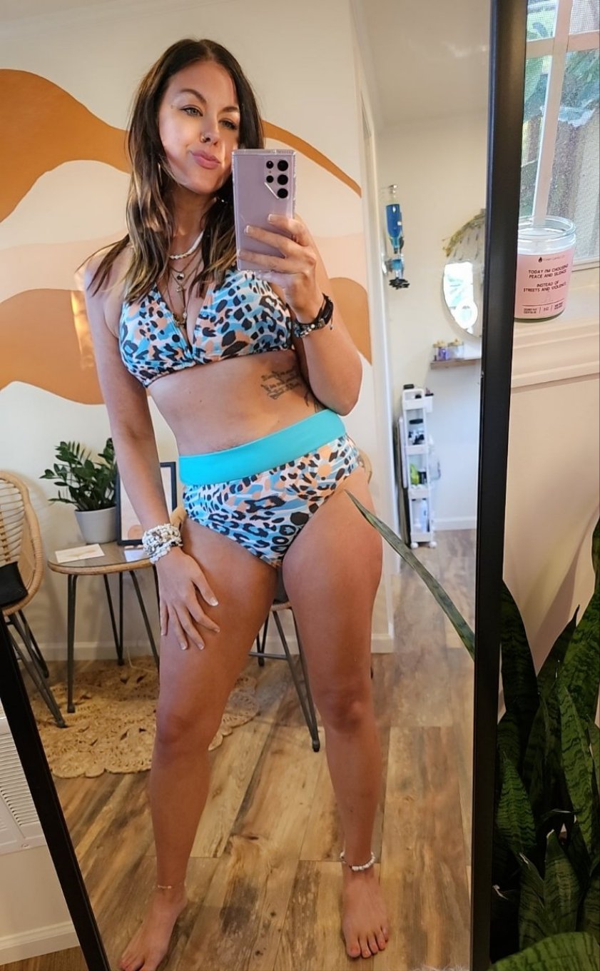 Wild And Tropical Leopard Print Swimsuit Bikini Set