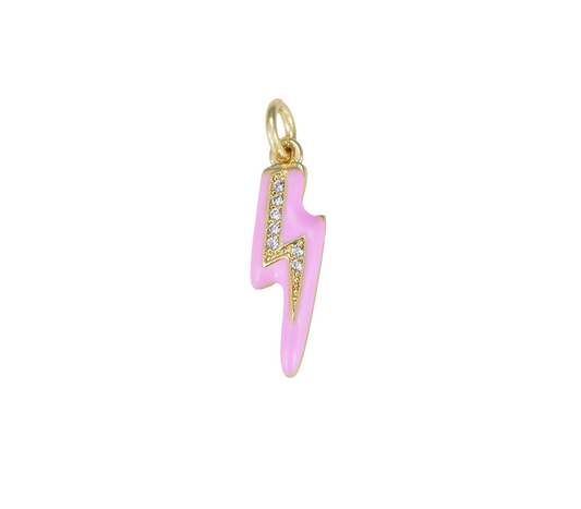 Colorful Enamel Lighting Bolt Charm Pendant