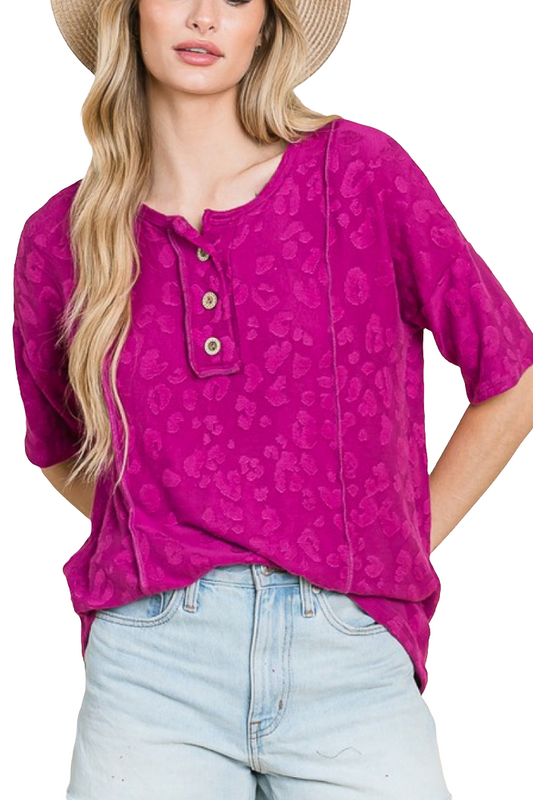 At The Fair Animal Textured Top