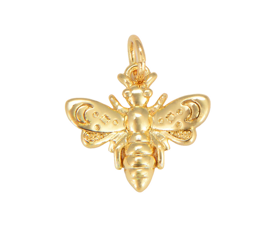 Dainty Gold Filled Queen Bee Charm, Insect Bug Pendant