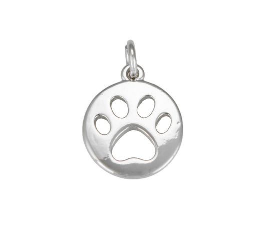 18K Gold Filled Paw Print Charm, Dog Pet Lover Charm