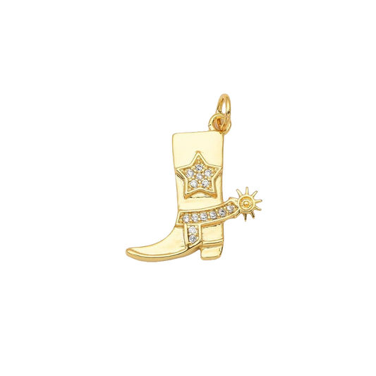 Gold Filled Star Texas Cowboy Boots Charm Pendant