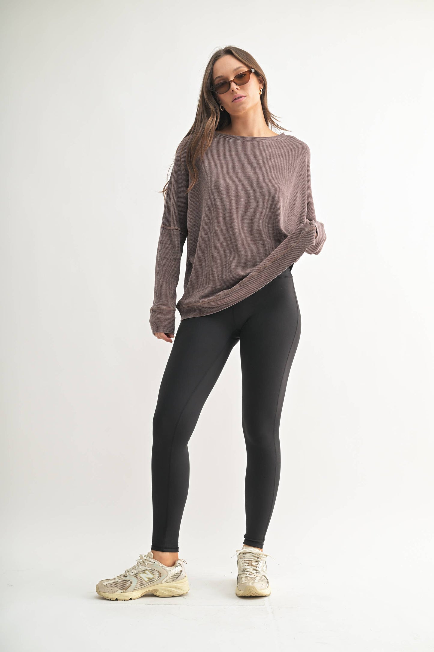 Oversized Waffle Ribbed Long Sleeve