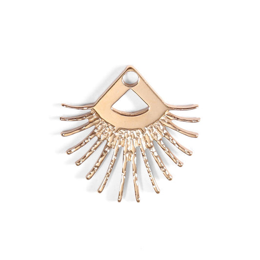 18K Gold PVD Stainless Steel Triangle Sun Ray Charm