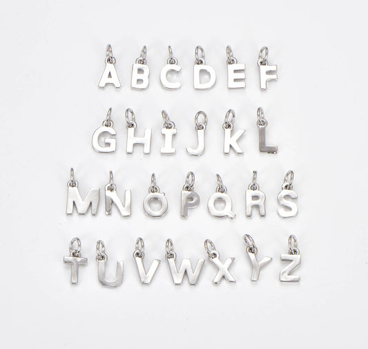 Dainty Silver Personalized Initial Letter Alphabet Charm