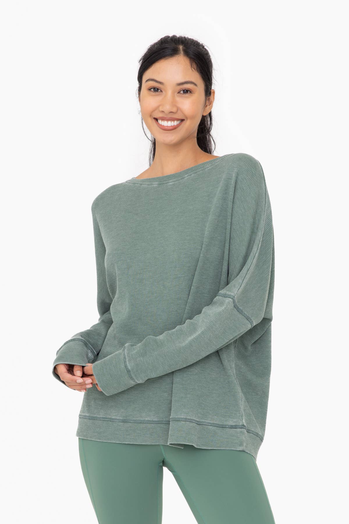 Oversized Waffle Ribbed Long Sleeve