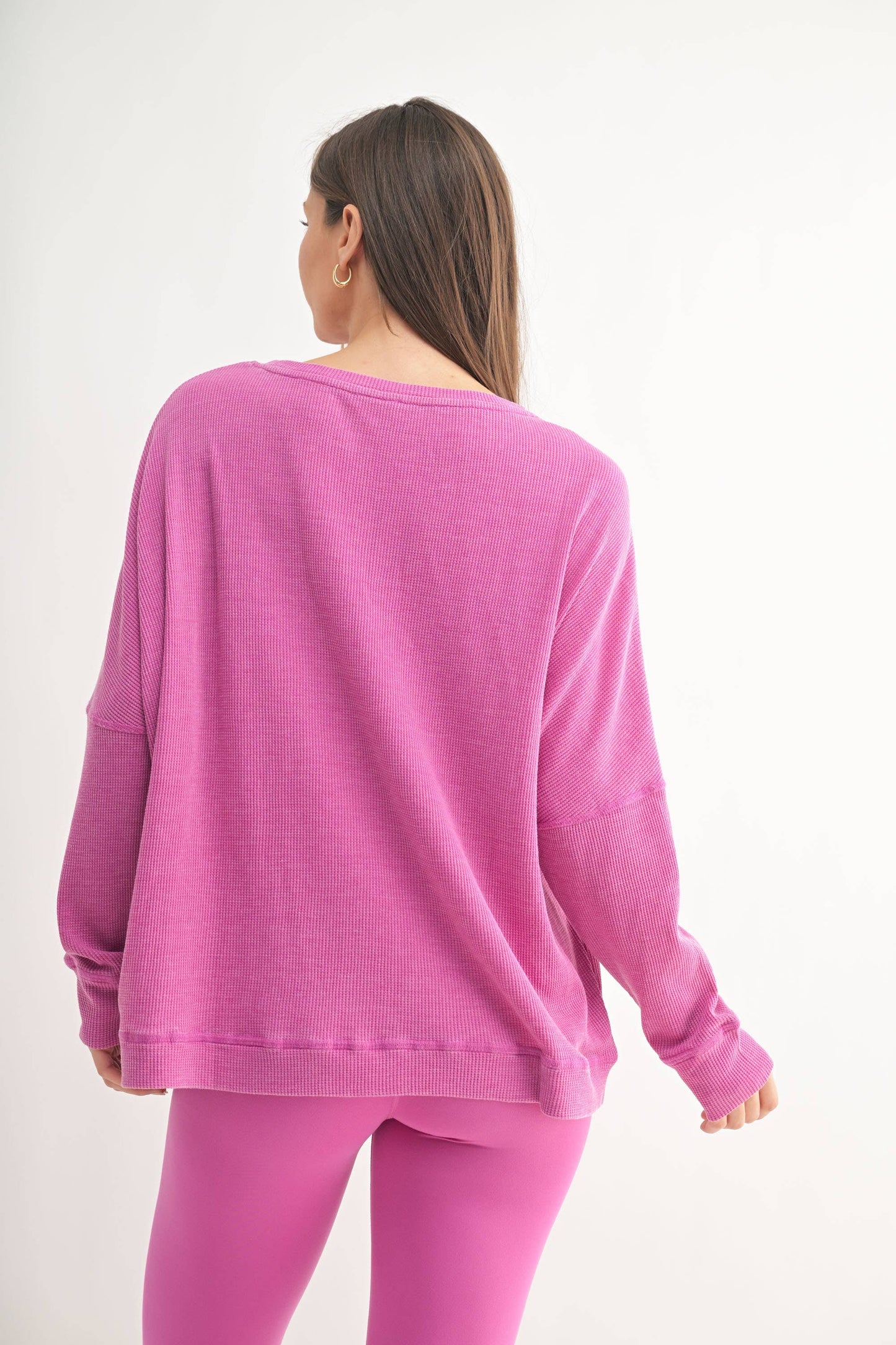 Oversized Waffle Ribbed Long Sleeve