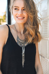 Bold Bohemian Crescent Shaped Necklace