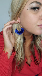 Farrah Tassle Earrings - Blue
