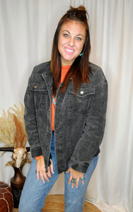 Jess Lea "Marie" Corduroy Jacket in Charcoal