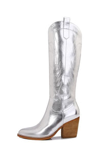 Metallic Knee High Cowboy Boots