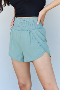 High Waistband Active Shorts in Pastel Blue