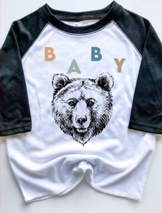 Baby Bear - Black Raglan Tee