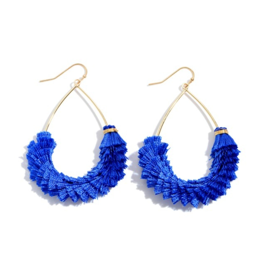 Farrah Tassle Earrings - Blue