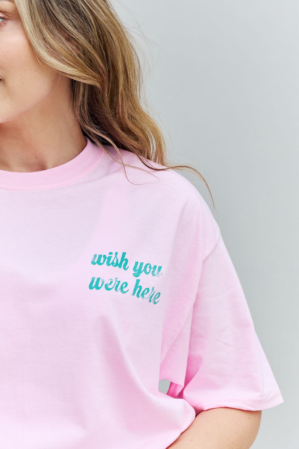 "Wish You Were Here" Oversized Graphic T-Shirt