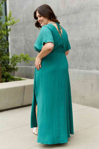 Woven Wrap Maxi Dress In Turquoise