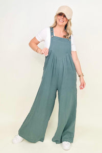 Wide Leg Jumpsuit With Pockets In Multiple Colors